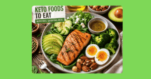 Colorful keto meal on rustic table